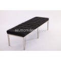 Knoll Black Leather Bench